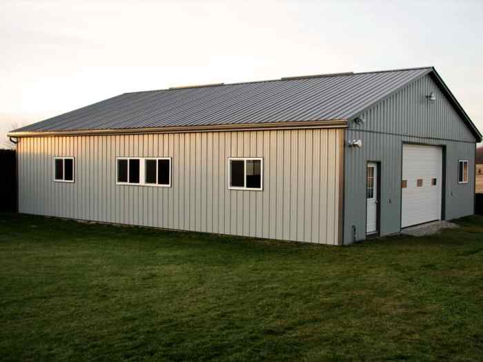 Painted ribbed metal siding