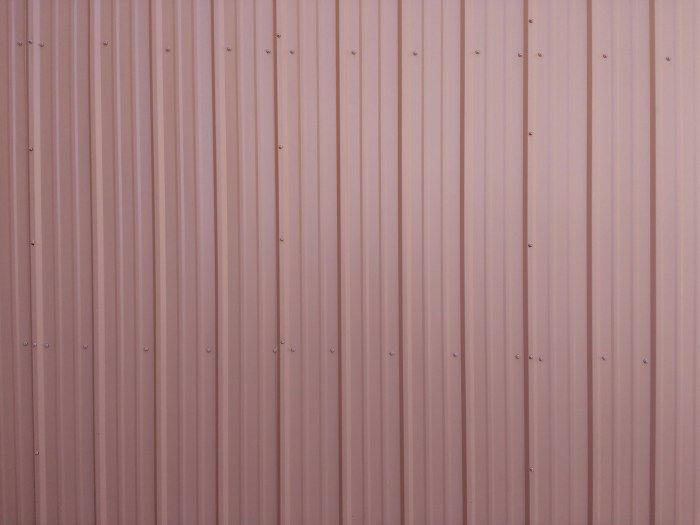 Painted ribbed metal siding